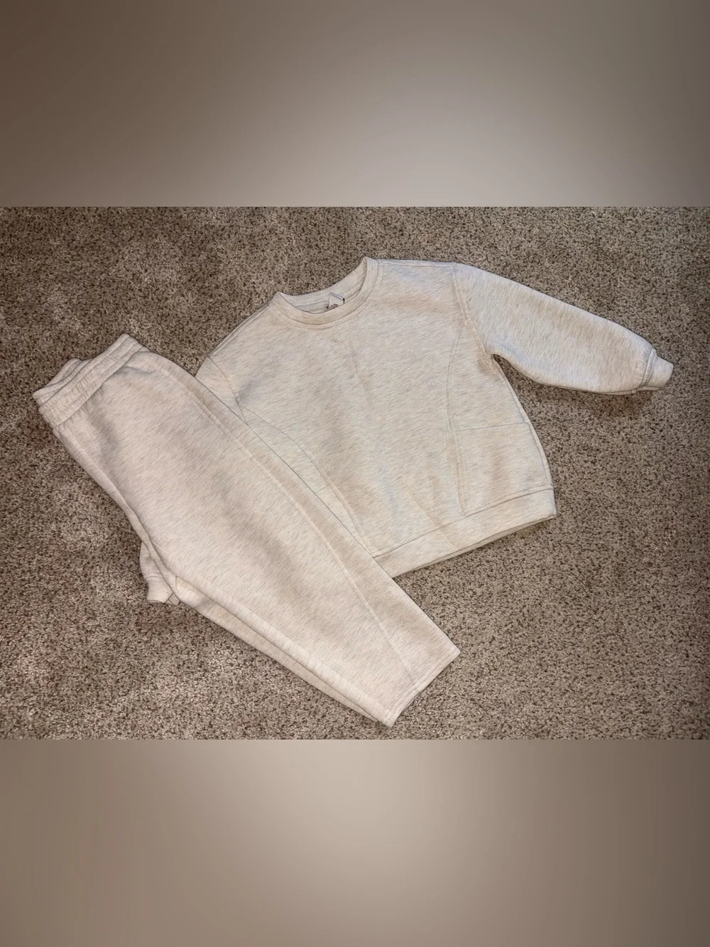 Old Navy Cream Kids Sweatshirt & Jogger Matching Set